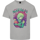 All Mad Here Alien Magic Mushrooms Kids T-Shirt Childrens Sports Grey