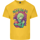 All Mad Here Alien Magic Mushrooms Kids T-Shirt Childrens Yellow