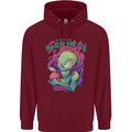 All Mad Here Alien Magic Mushrooms Mens 80% Cotton Hoodie Maroon