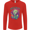 All Mad Here Alien Magic Mushrooms Mens Long Sleeve T-Shirt Red