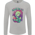 All Mad Here Alien Magic Mushrooms Mens Long Sleeve T-Shirt Sports Grey