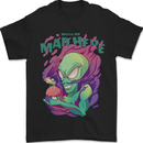 All Mad Here Alien Magic Mushrooms Mens T-Shirt 100% Cotton Black