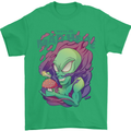 All Mad Here Alien Magic Mushrooms Mens T-Shirt 100% Cotton Irish Green