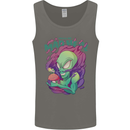 All Mad Here Alien Magic Mushrooms Mens Vest Tank Top Charcoal