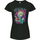 All Mad Here Alien Magic Mushrooms Womens Petite Cut T-Shirt Black