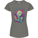 All Mad Here Alien Magic Mushrooms Womens Petite Cut T-Shirt Charcoal