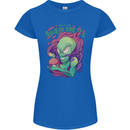 All Mad Here Alien Magic Mushrooms Womens Petite Cut T-Shirt Royal Blue