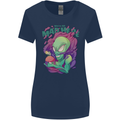 All Mad Here Alien Magic Mushrooms Womens Wider Cut T-Shirt Navy Blue