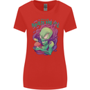 All Mad Here Alien Magic Mushrooms Womens Wider Cut T-Shirt Red