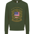 All Men Are Born Equal American America USA Kids Sweatshirt Jumper Forest Green