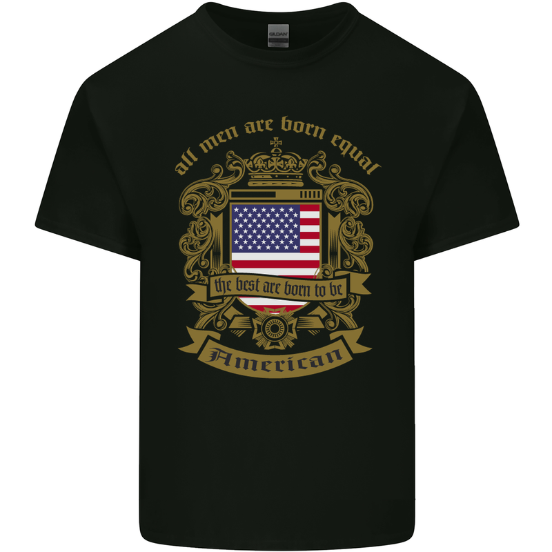 All Men Are Born Equal American America USA Mens Cotton T-Shirt Tee Top Black