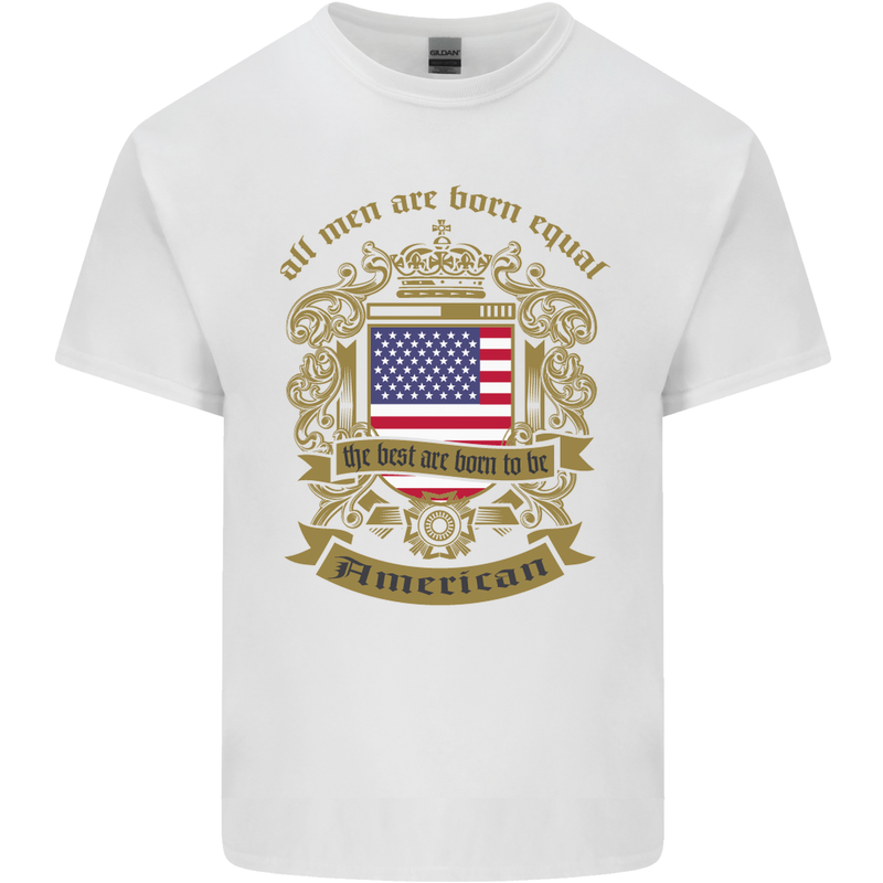 All Men Are Born Equal American America USA Mens Cotton T-Shirt Tee Top White