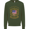 All Men Are Born Equal American America USA Mens Sweatshirt Jumper Forest Green