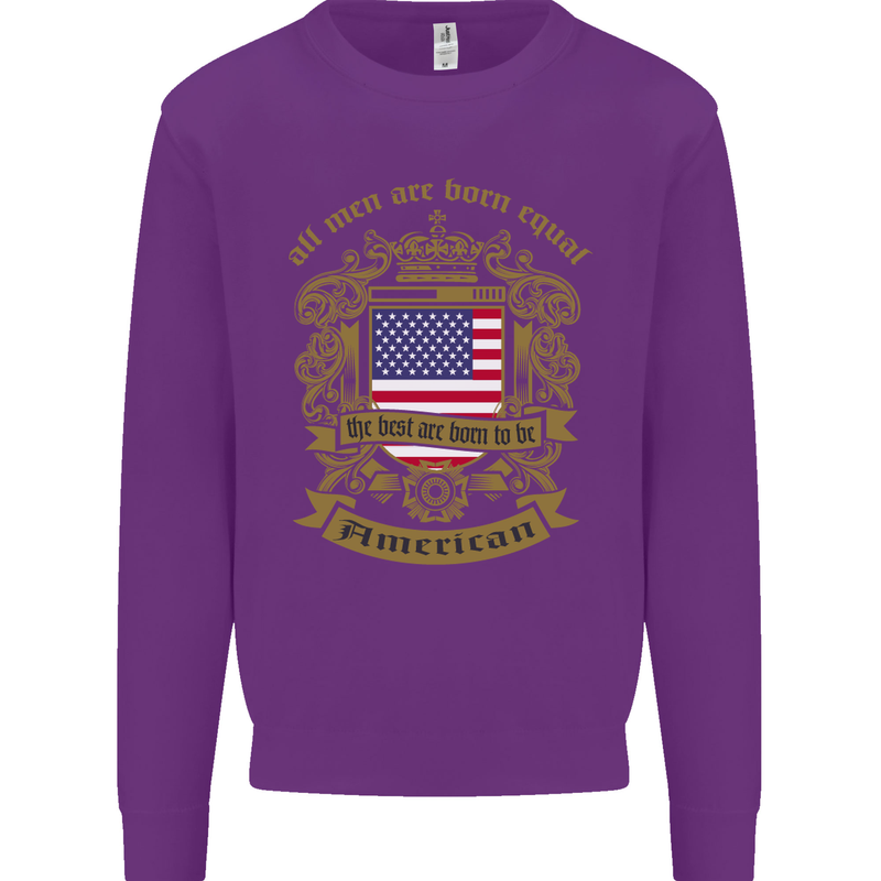 All Men Are Born Equal American America USA Mens Sweatshirt Jumper Purple