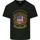 All Men Are Born Equal American America USA Mens V-Neck Cotton T-Shirt Black