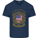 All Men Are Born Equal American America USA Mens V-Neck Cotton T-Shirt Navy Blue