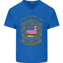 All Men Are Born Equal American America USA Mens V-Neck Cotton T-Shirt Royal Blue