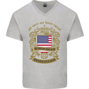 All Men Are Born Equal American America USA Mens V-Neck Cotton T-Shirt Sports Grey