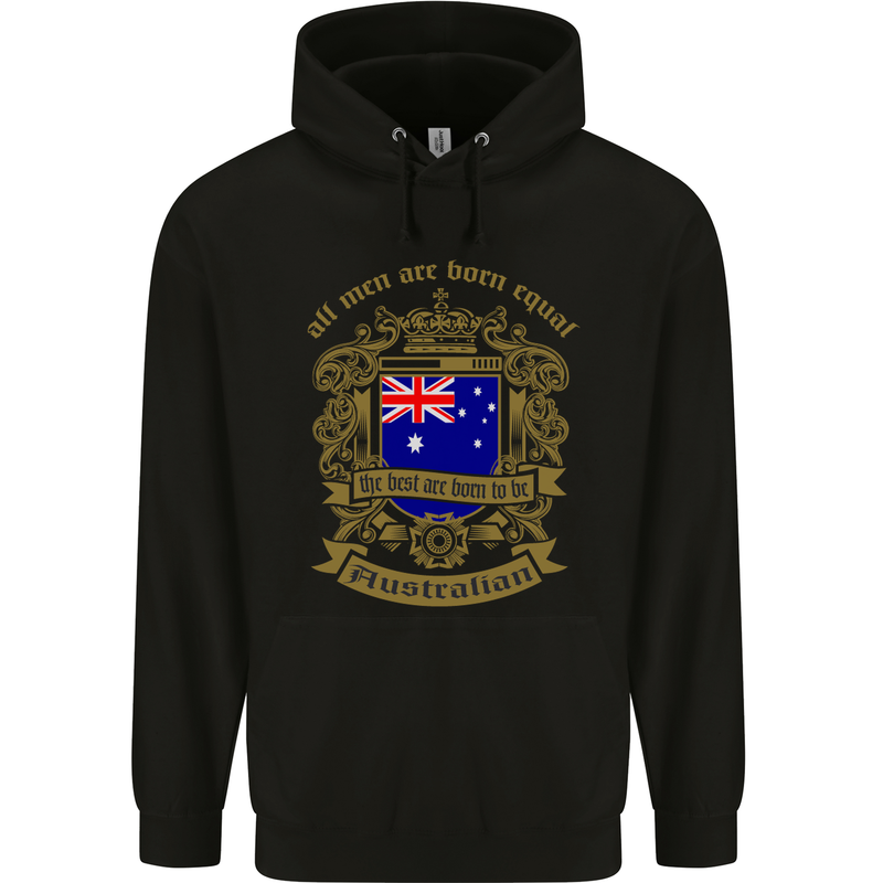 All Men Are Born Equal Australian Australia Childrens Kids Hoodie Black