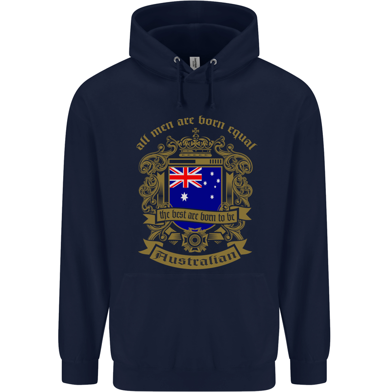 All Men Are Born Equal Australian Australia Childrens Kids Hoodie Navy Blue