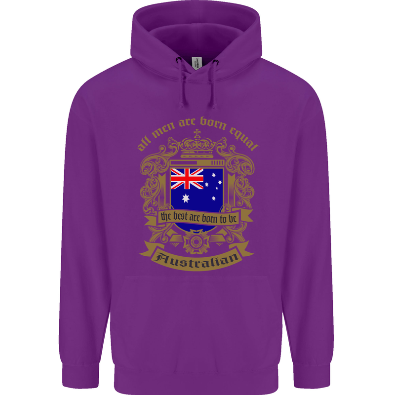 All Men Are Born Equal Australian Australia Childrens Kids Hoodie Purple