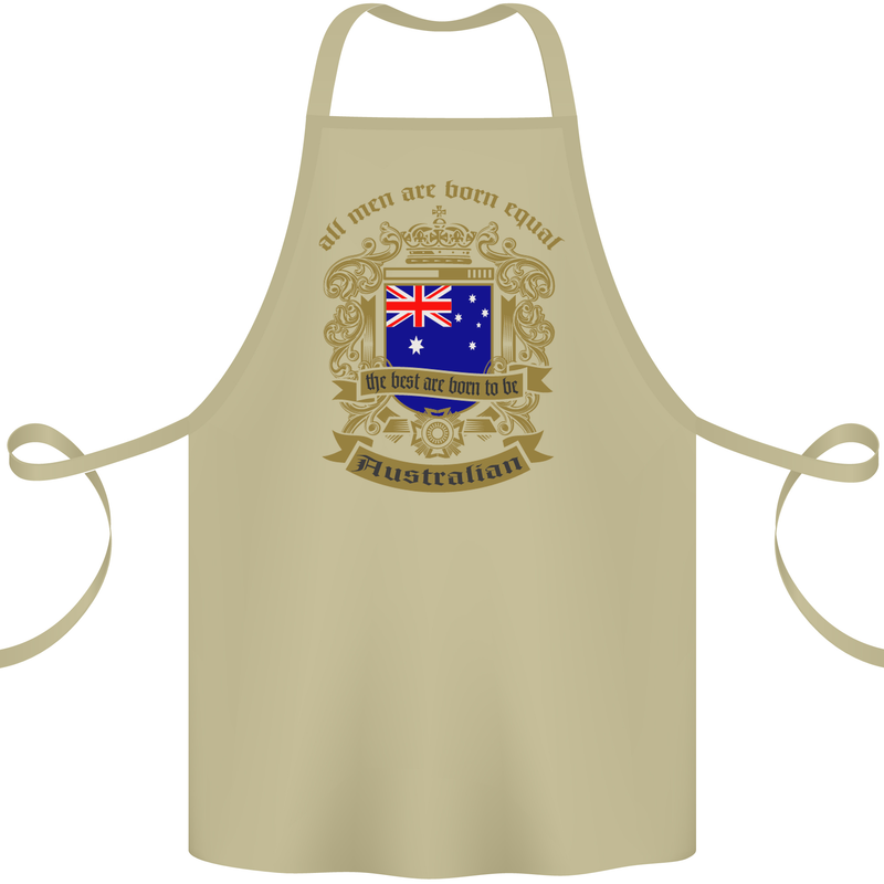 All Men Are Born Equal Australian Australia Cotton Apron 100% Organic Khaki