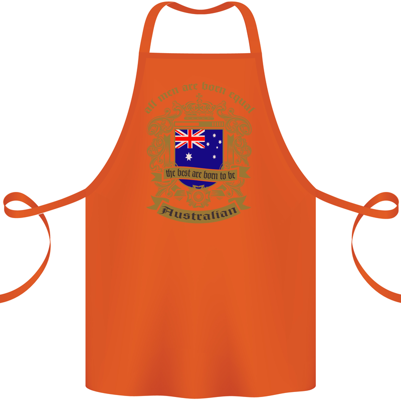 All Men Are Born Equal Australian Australia Cotton Apron 100% Organic Orange