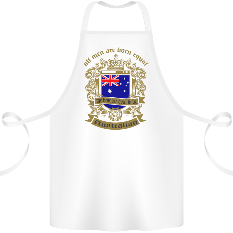 All Men Are Born Equal Australian Australia Cotton Apron 100% Organic White