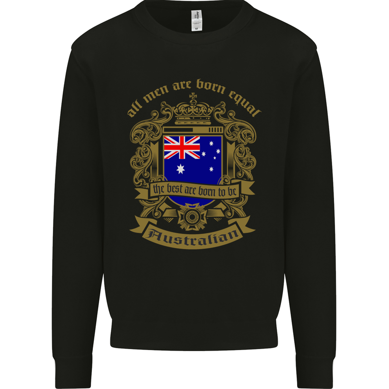 All Men Are Born Equal Australian Australia Kids Sweatshirt Jumper Black