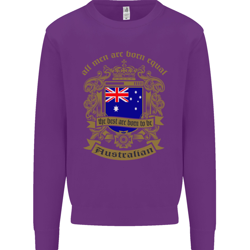 All Men Are Born Equal Australian Australia Kids Sweatshirt Jumper Purple