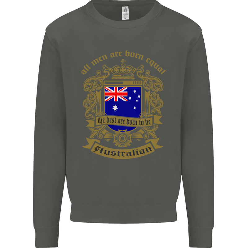 All Men Are Born Equal Australian Australia Kids Sweatshirt Jumper Storm Grey