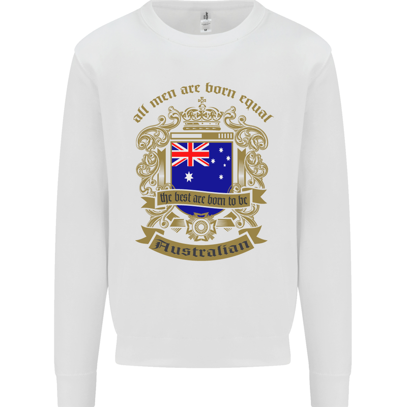 All Men Are Born Equal Australian Australia Kids Sweatshirt Jumper White