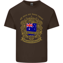 All Men Are Born Equal Australian Australia Mens Cotton T-Shirt Tee Top Dark Chocolate