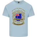 All Men Are Born Equal Australian Australia Mens Cotton T-Shirt Tee Top Light Blue
