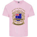 All Men Are Born Equal Australian Australia Mens Cotton T-Shirt Tee Top Light Pink