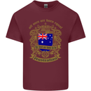 All Men Are Born Equal Australian Australia Mens Cotton T-Shirt Tee Top Maroon