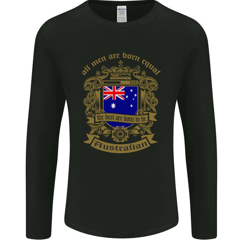 All Men Are Born Equal Australian Australia Mens Long Sleeve T-Shirt Black