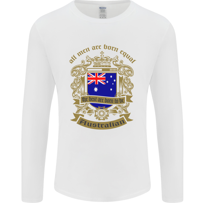 All Men Are Born Equal Australian Australia Mens Long Sleeve T-Shirt White