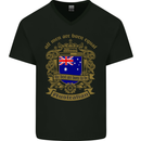 All Men Are Born Equal Australian Australia Mens V-Neck Cotton T-Shirt Black