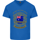 All Men Are Born Equal Australian Australia Mens V-Neck Cotton T-Shirt Royal Blue