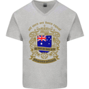 All Men Are Born Equal Australian Australia Mens V-Neck Cotton T-Shirt Sports Grey