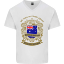 All Men Are Born Equal Australian Australia Mens V-Neck Cotton T-Shirt White
