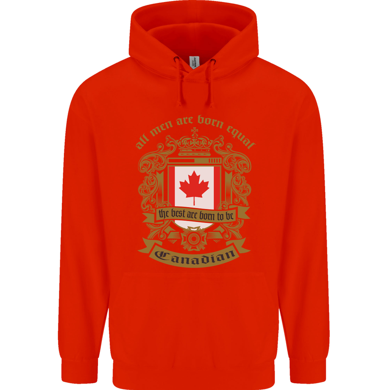 All Men Are Born Equal Canadian Canada Childrens Kids Hoodie Bright Red