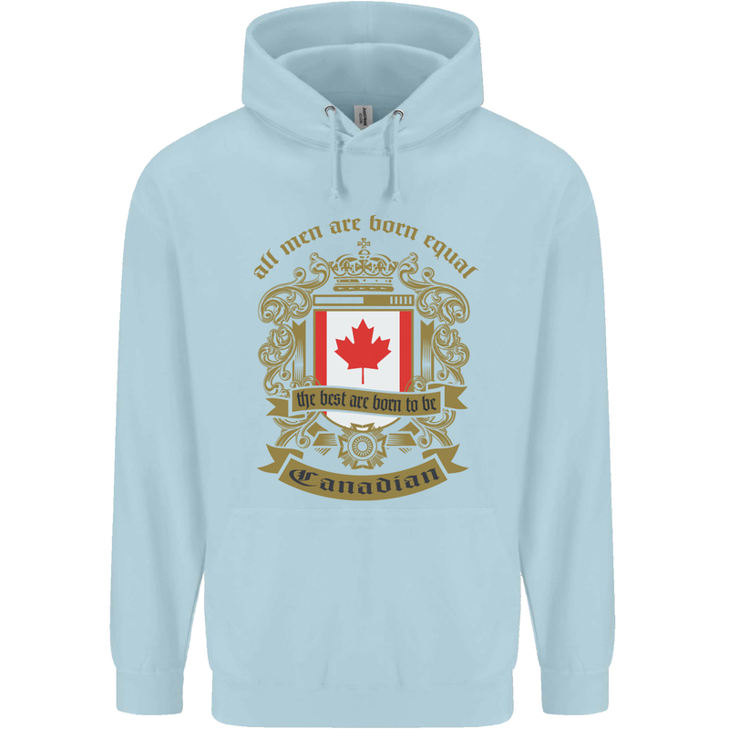 All Men Are Born Equal Canadian Canada Childrens Kids Hoodie Light Blue