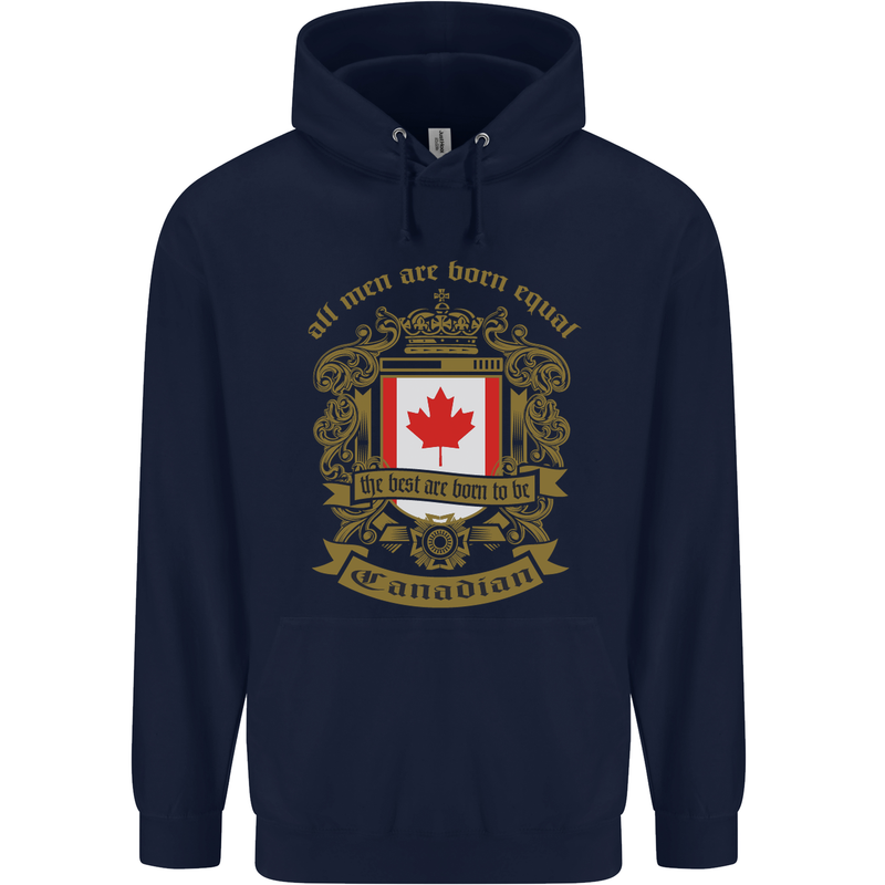 All Men Are Born Equal Canadian Canada Childrens Kids Hoodie Navy Blue