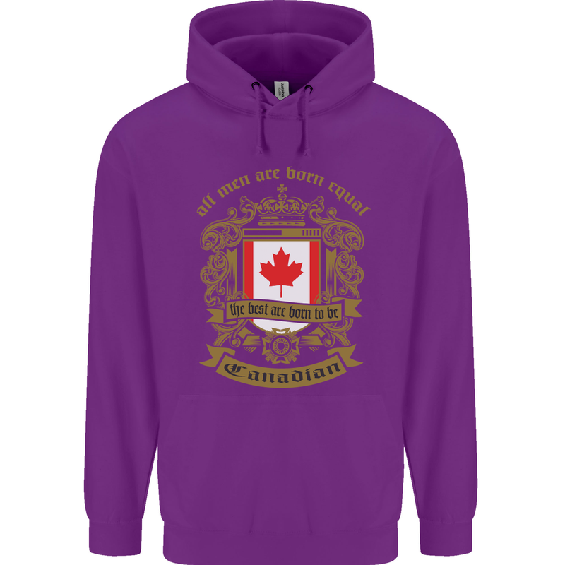 All Men Are Born Equal Canadian Canada Childrens Kids Hoodie Purple