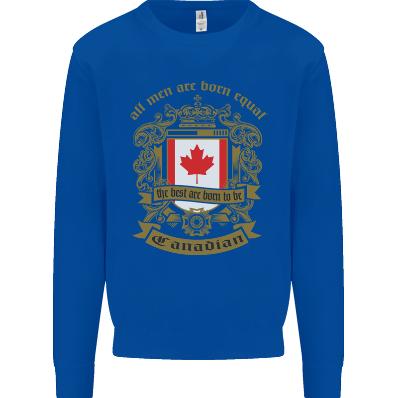 All Men Are Born Equal Canadian Canada Kids Sweatshirt Jumper Royal Blue