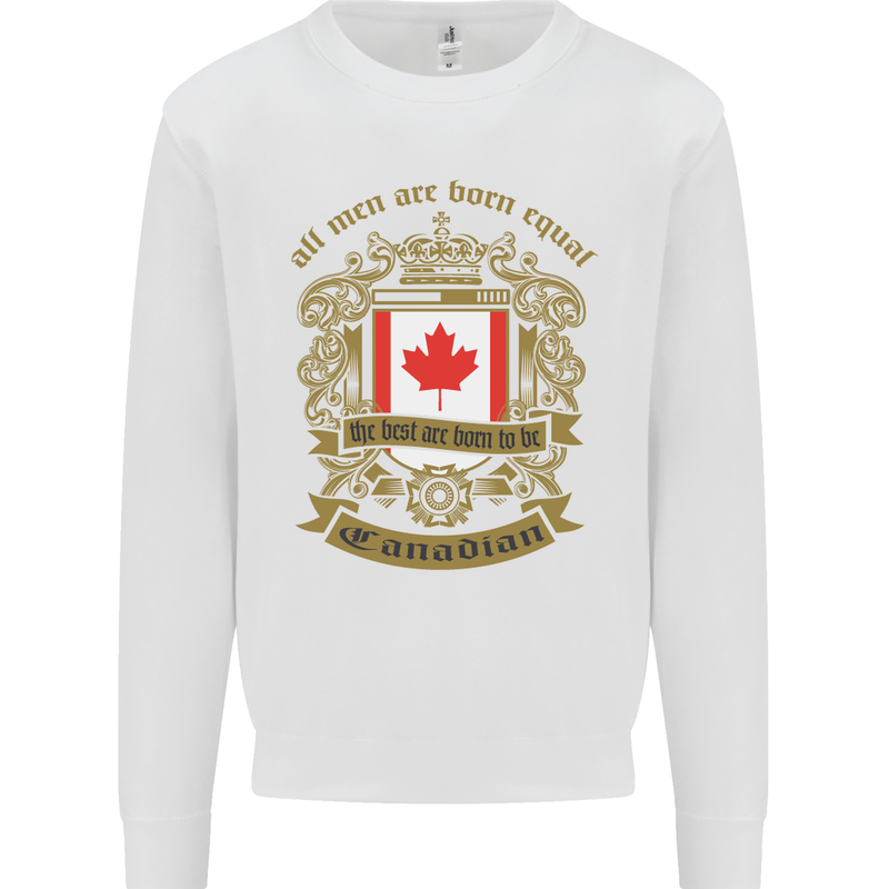 All Men Are Born Equal Canadian Canada Kids Sweatshirt Jumper White