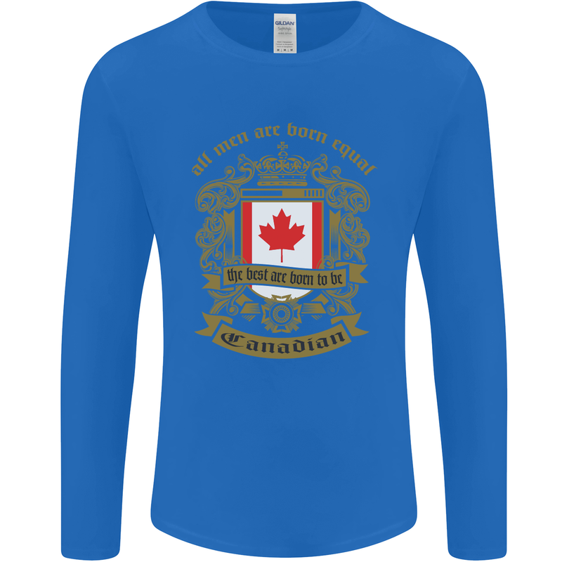 All Men Are Born Equal Canadian Canada Mens Long Sleeve T-Shirt Royal Blue