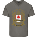 All Men Are Born Equal Canadian Canada Mens V-Neck Cotton T-Shirt Charcoal